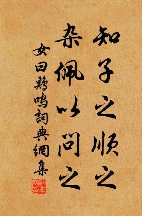 佚名知子之顺之，杂佩以问之书法作品欣赏