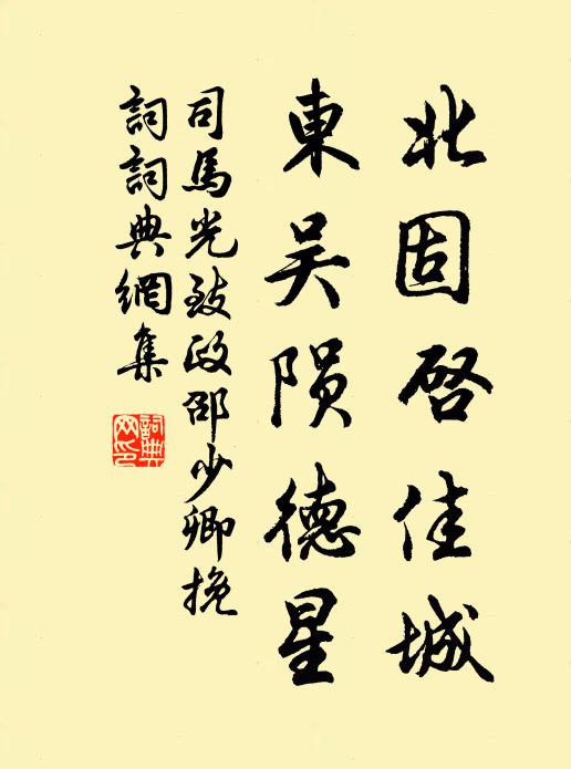 司马光北固启佳城，东吴陨德星书法作品欣赏
