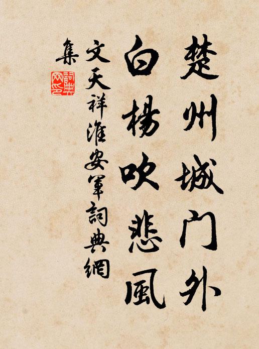 文天祥楚州城门外，白杨吹悲风书法作品欣赏