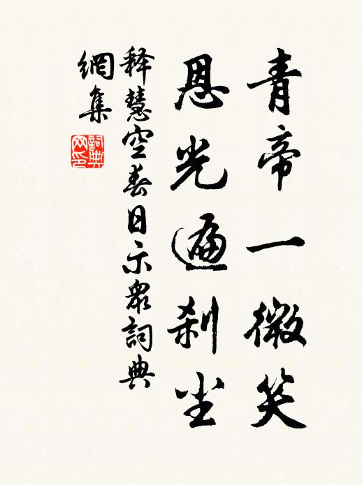 释慧空青帝一微笑，恩光遍刹尘书法作品欣赏