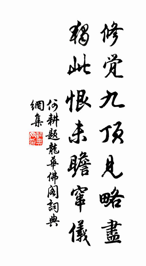 何耕修觉九顶见略尽，独此恨未瞻窜仪书法作品欣赏