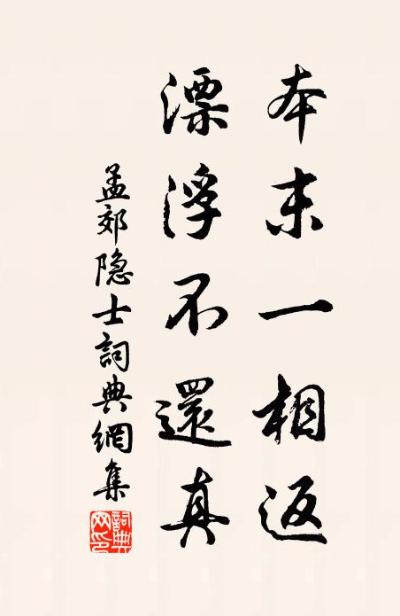 孟郊本末一相返，漂浮不还真书法作品欣赏