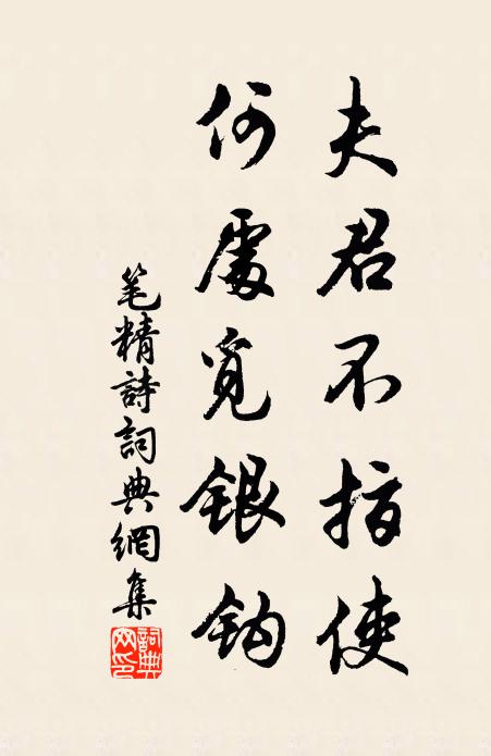 佚名夫君不指使，何处觅银钩书法作品欣赏