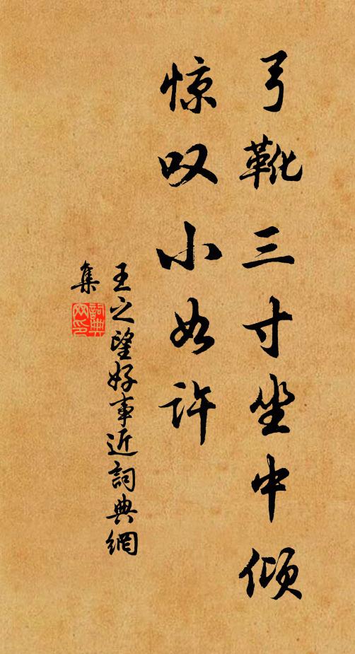 王之望弓靴三寸坐中倾，惊叹小如许书法作品欣赏
