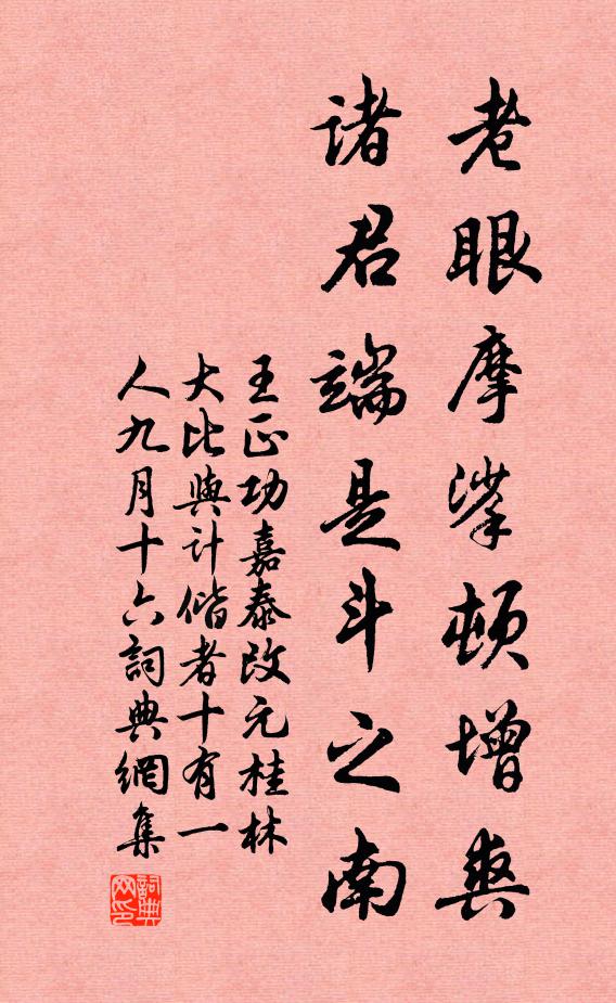 王正功老眼摩挲顿增爽，诸君端是斗之南书法作品欣赏