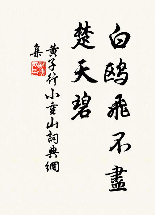 黄子行白鸥飞不尽，楚天碧书法作品欣赏