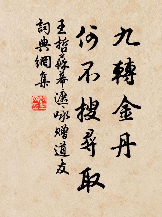 王哲九转金丹，何不搜寻取书法作品欣赏