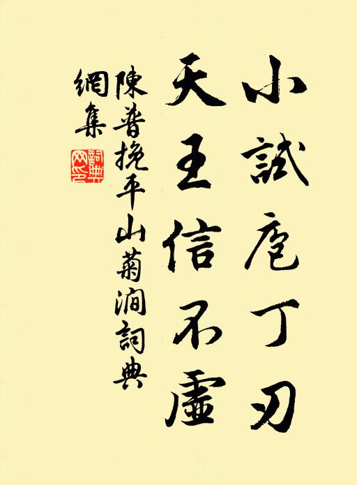 陈普小试庖丁刃，天王信不虚书法作品欣赏