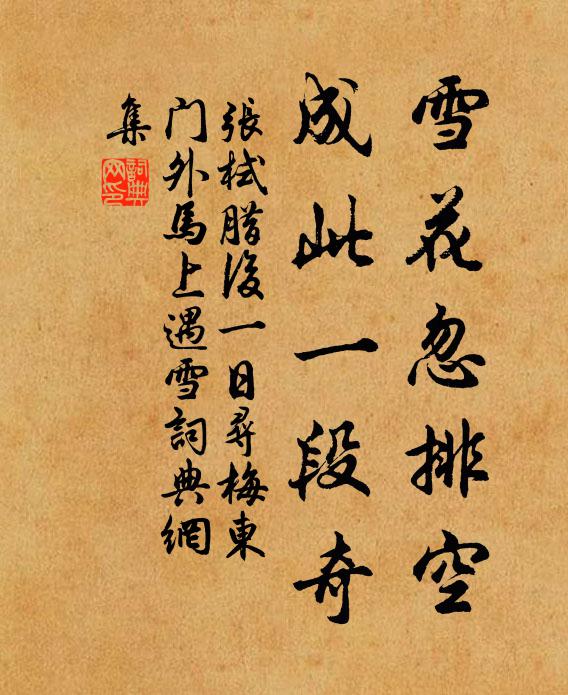 张栻雪花忽排空，成此一段奇书法作品欣赏