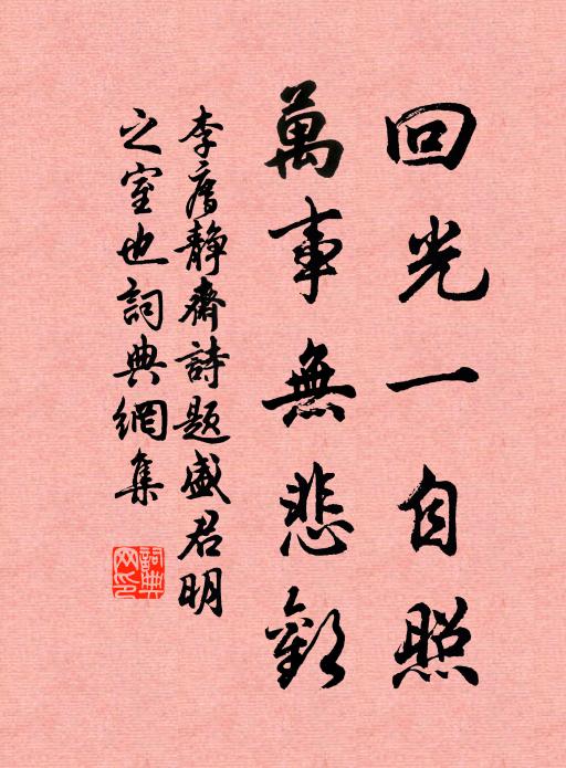 李廌回光一自照，万事无悲欢书法作品欣赏