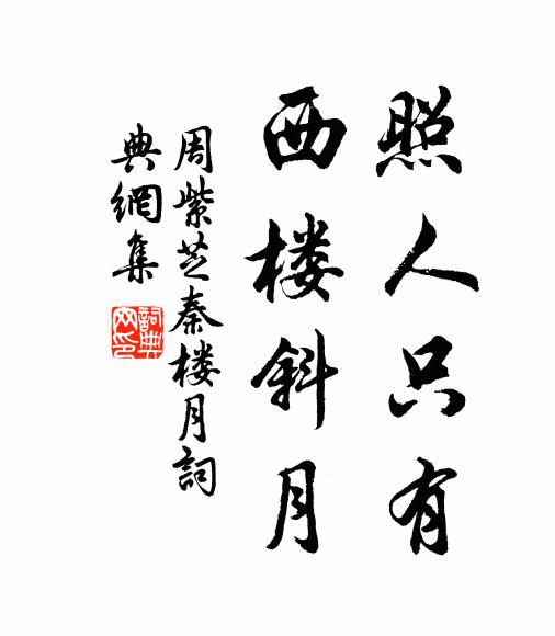 周紫芝照人只有，西楼斜月书法作品欣赏