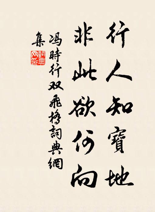 冯时行行人知宝地，非此欲何向书法作品欣赏