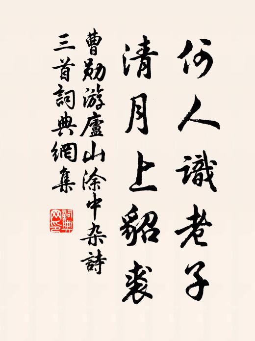 曹勋何人识老子，清月上貂裘书法作品欣赏