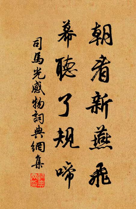 司马光朝看新燕飞，幕听了规啼书法作品欣赏