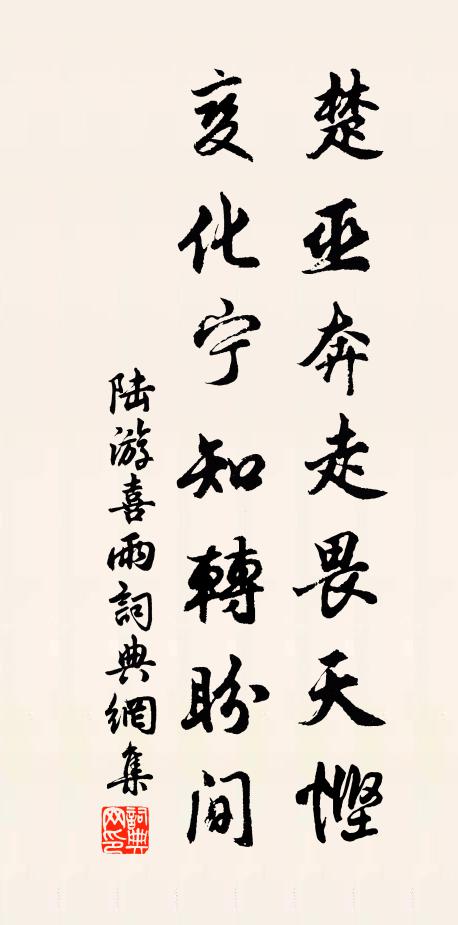陆游楚巫奔走畏天悭，变化宁知转盼间书法作品欣赏