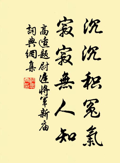 高适沉沉积冤气，寂寂无人知书法作品欣赏