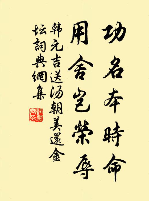韩元吉功名本时命，用舍岂荣辱书法作品欣赏