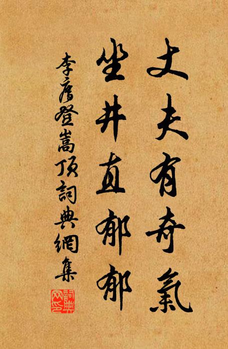 李廌丈夫有奇气，坐井直郁郁书法作品欣赏