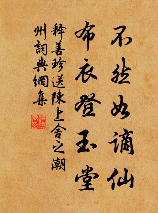释善珍不然如谪仙，布衣登玉堂书法作品欣赏