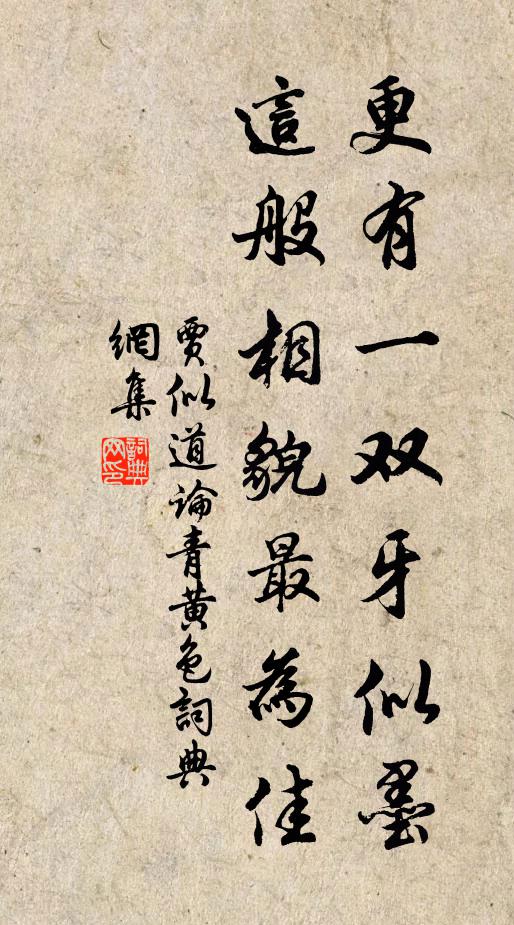 贾似道更有一双牙似墨，这般相貌最为佳书法作品欣赏
