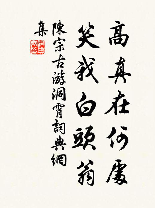 陈宗古高真在何处，笑我白头翁书法作品欣赏