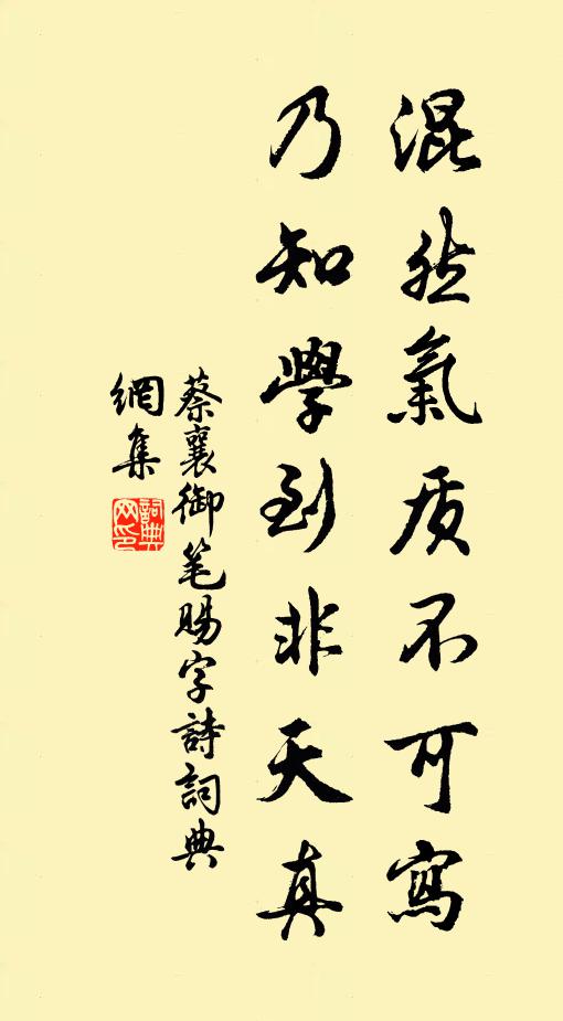 蔡襄混然气质不可写，乃知学到非天真书法作品欣赏