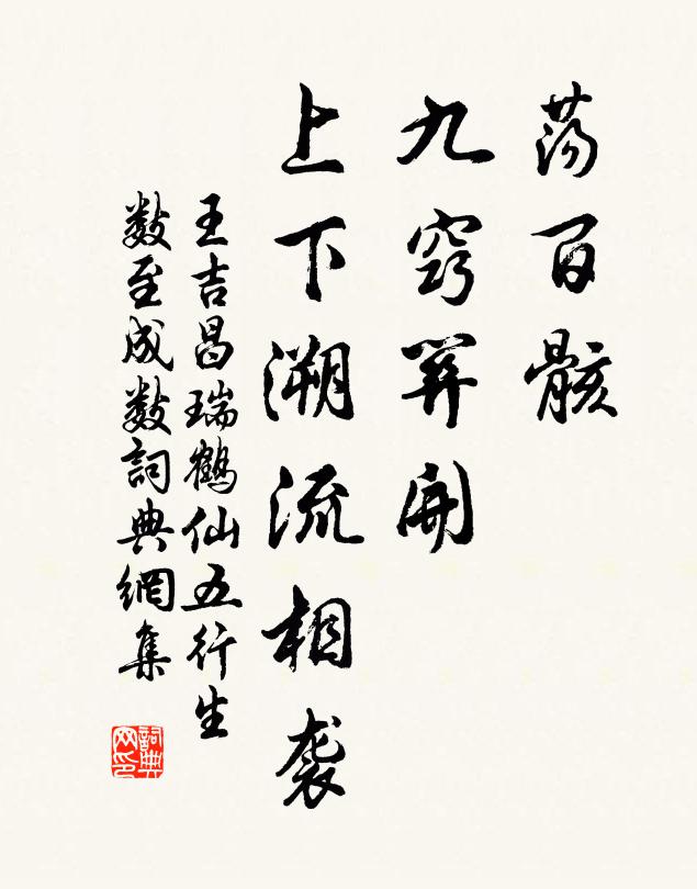 王吉昌荡百骸、九窍关开，上下溯流相袭书法作品欣赏
