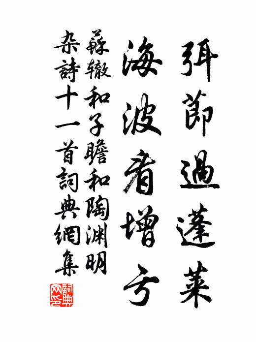 苏辙弭节过蓬莱，海波看增亏书法作品欣赏