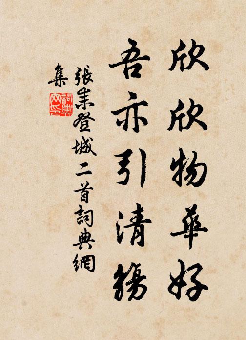 张耒欣欣物华好，吾亦引清觞书法作品欣赏