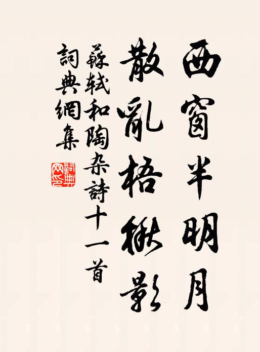 苏轼西窗半明月，散乱梧楸影书法作品欣赏