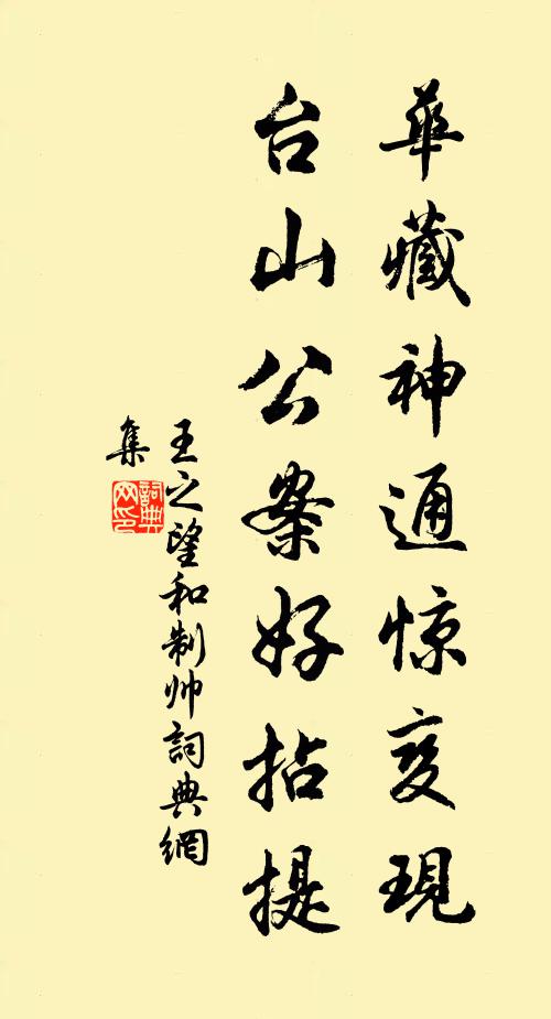 王之望华藏神通惊变现，台山公案好拈提书法作品欣赏