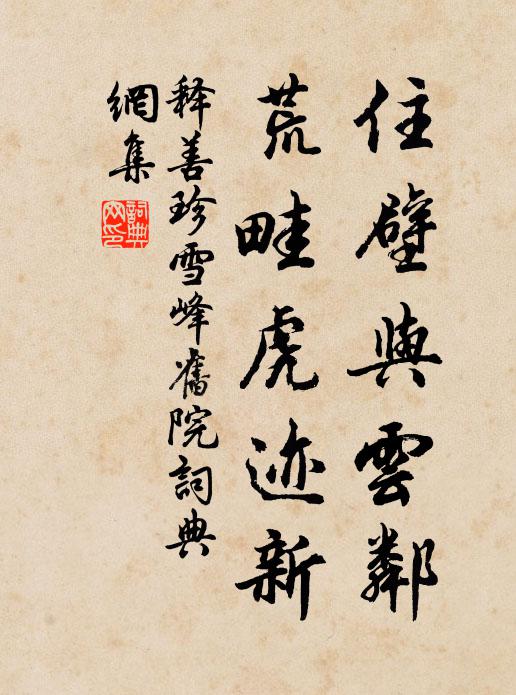 释善珍住壁与云邻，荒畦虎迹新书法作品欣赏