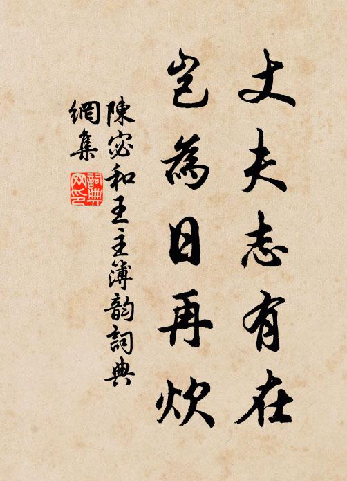 陈宓丈夫志有在，岂为日再炊书法作品欣赏