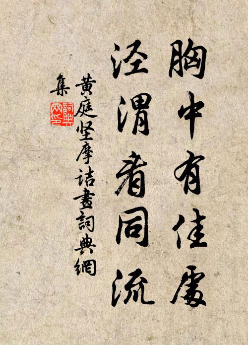 黄庭坚胸中有佳处，泾渭看同流书法作品欣赏