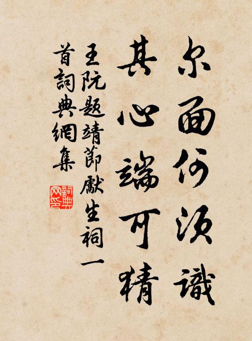 王阮尔面何须识，其心端可猜书法作品欣赏