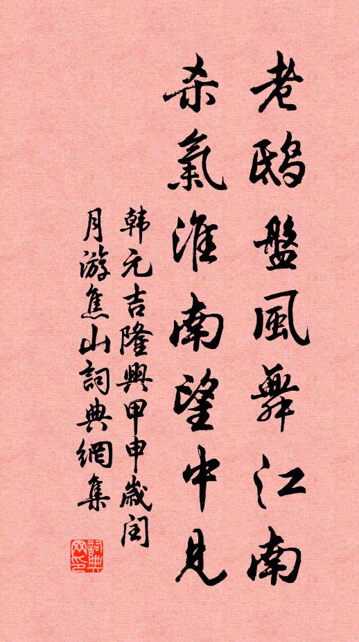 韩元吉老鸱盘风舞江南，杀气淮南望中见书法作品欣赏