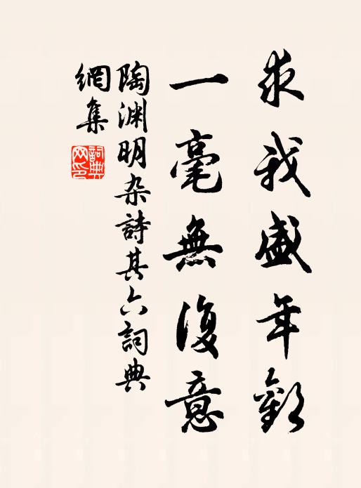 陶渊明求我盛年欢，一毫无复意书法作品欣赏