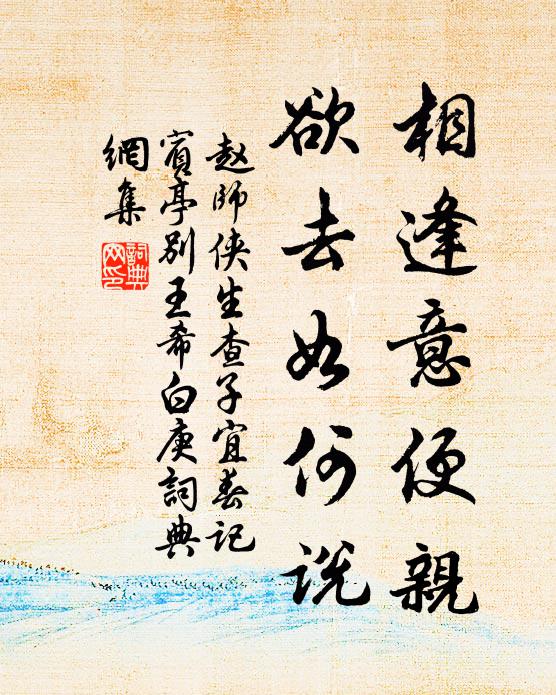 赵师侠相逢意便亲，欲去如何说书法作品欣赏