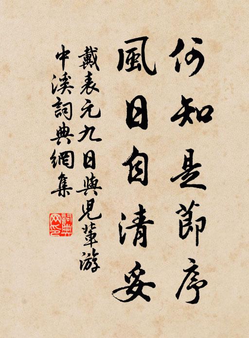 戴表元何知是节序，风日自清妥书法作品欣赏