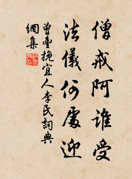 曾丰僧戒阿谁受，法仪何处迎书法作品欣赏