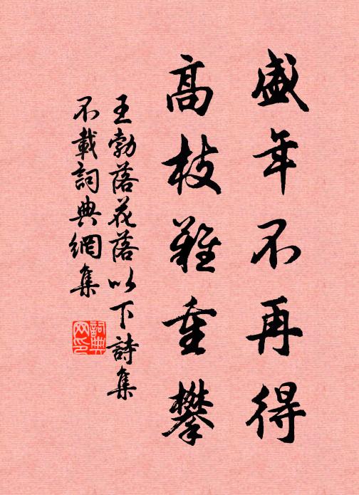 王勃盛年不再得，高枝难重攀书法作品欣赏