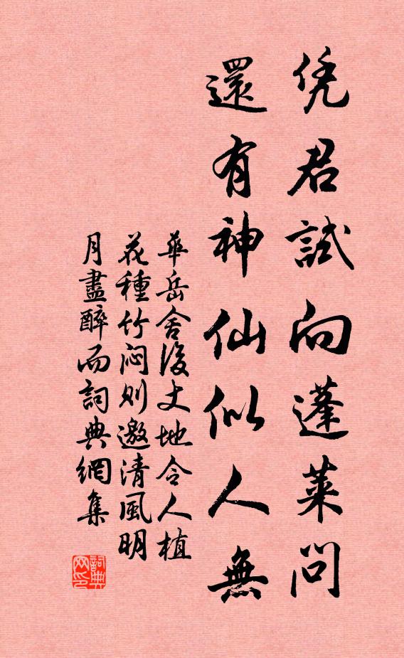 华岳凭君试向蓬莱问，还有神仙似人无书法作品欣赏