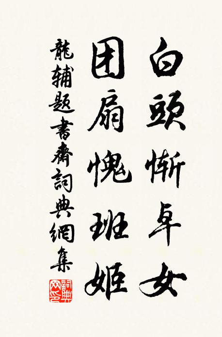 龙辅白头惭卓女，团扇愧班姬书法作品欣赏