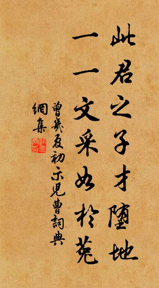 曾几此君之子才堕地，一一文采如於菟书法作品欣赏