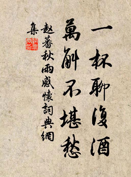 赵蕃一杯聊复酒，万斛不堪愁书法作品欣赏