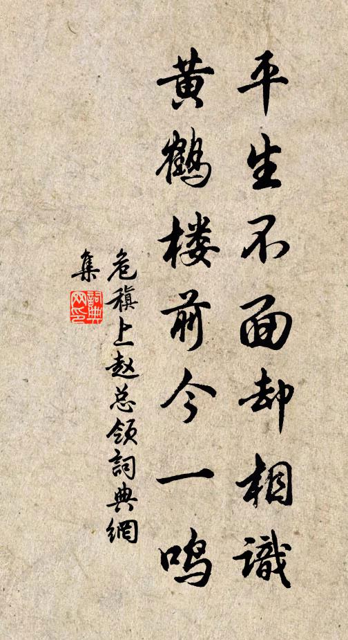 危稹平生不面却相识，黄鹤楼前今一鸣书法作品欣赏