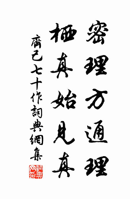 齐己密理方通理，栖真始见真书法作品欣赏