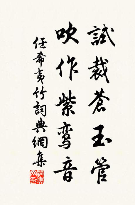任希夷试裁苍玉管，吹作紫鸾音书法作品欣赏