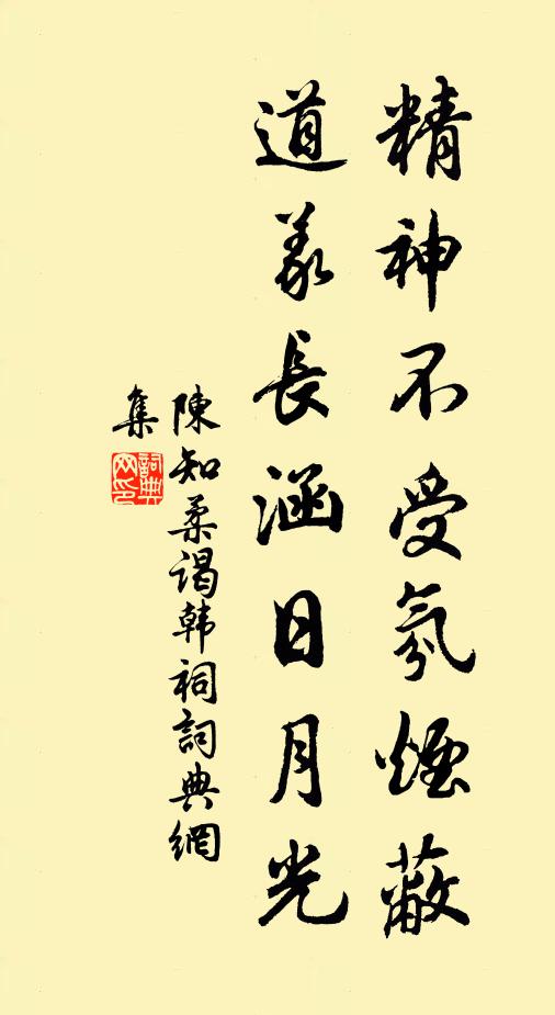 陈知柔精神不受氛烟蔽,道义长涵日月光书法作品欣赏