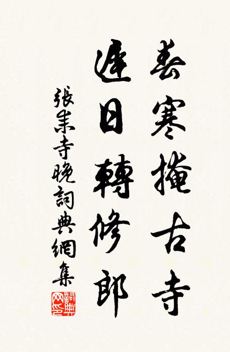 张耒春寒掩古寺，迟日转修郎书法作品欣赏